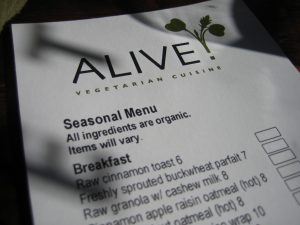 Alive Menu