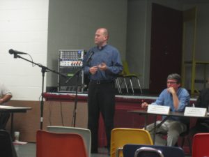 Speaking at a town hall forum