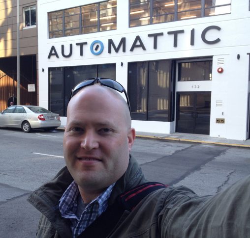 Chris at the Automattic lounge